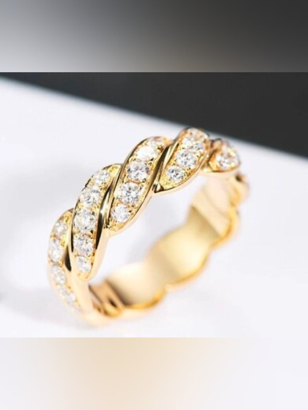 $8 Each Or Bundle 5/$20 Gold-Toned Twisted Pavé Diamond Band